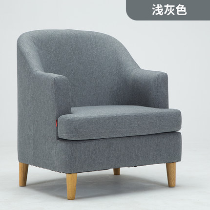 北欧单人沙发椅 布艺简约卧室沙发 咖啡厅宜家小户型客厅双人沙发