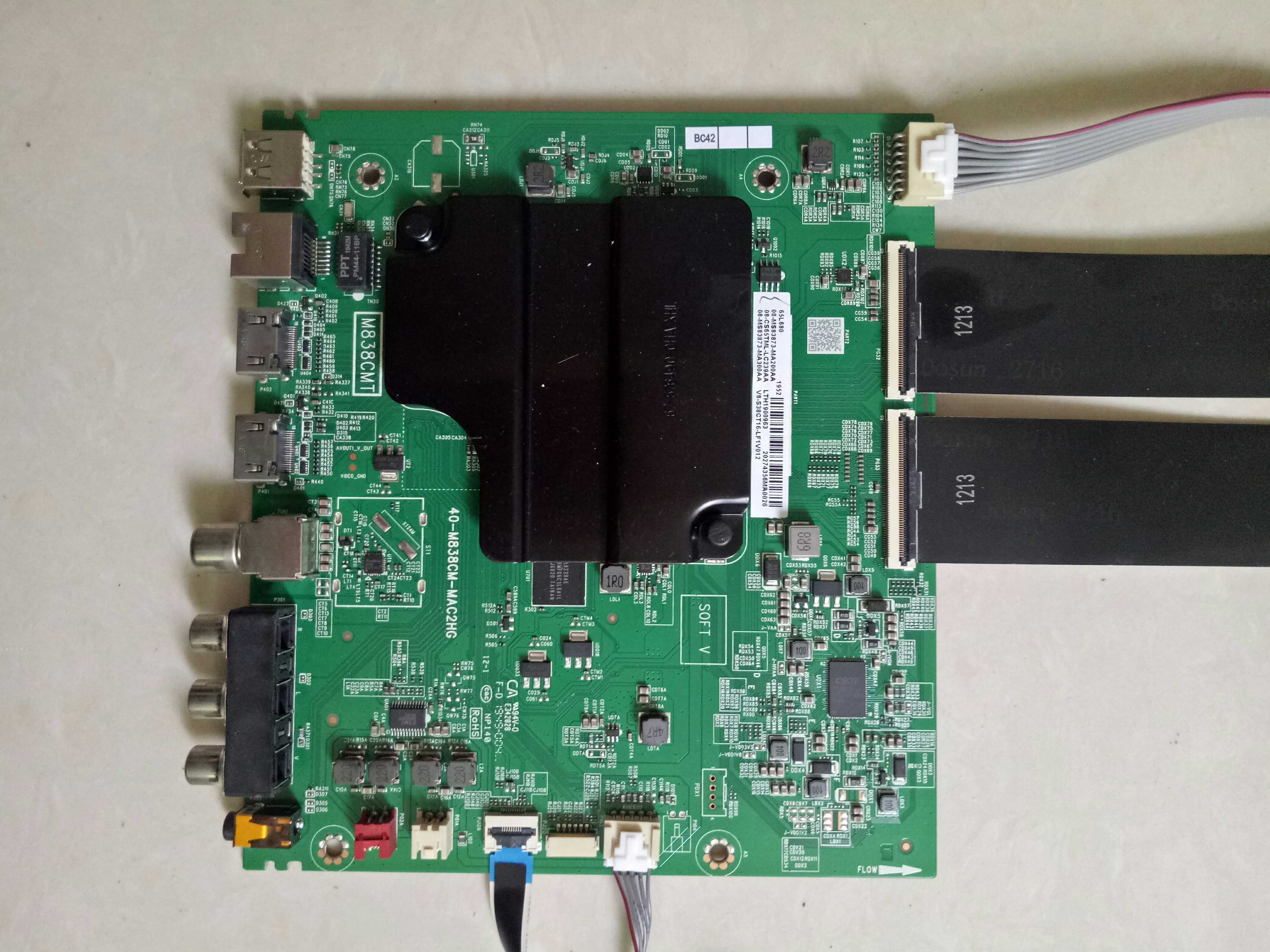 TCL 65A465主板40-M838CM-MAC2HG屏LVU650NDEL CJ9W00 V2