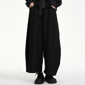 黑色直筒镰刀裤 显瘦夏季 百搭阔腿长裤 陆与山屿山本暗黑春秋休闲裤