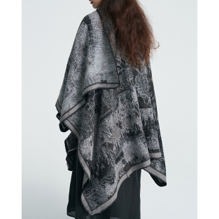 陆与山屿美拉德穿搭斗篷式披肩仿羊绒围巾百搭围脖保暖男女围巾潮