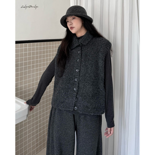 陆与山屿【看山】羊毛针织立领慵懒高级感可外穿内搭毛衣叠穿马甲