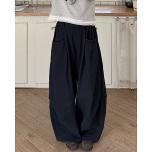 加绒加厚休闲裤 薄绒立体大口袋松紧腰显瘦气球裤 枕石 陆与山屿