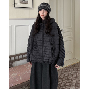 陆与山屿【雾凇】下摆抽绳收腰连帽显瘦女士冬外套轻薄排骨羽绒服