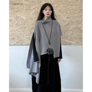 小众慵懒风高级感毛衣针织线衣外套 两种穿法设计款 陆与山屿 雾