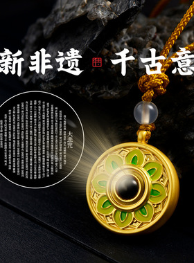 唐卡合金相花楞严咒投影吊坠项链挂件多图案可以选国潮吊坠