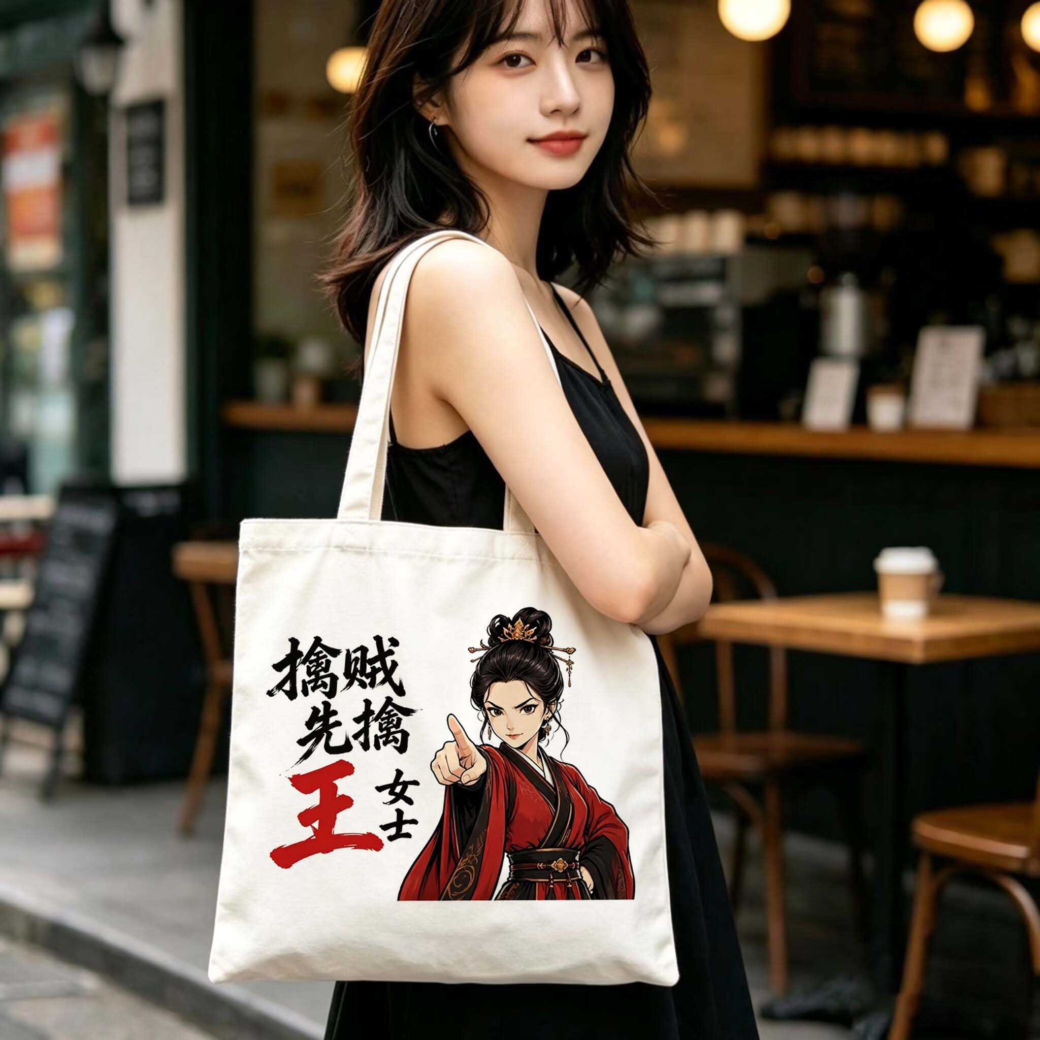 擒贼先擒王女士帆布包姓氏帆布袋定制大容量环保购物袋手提客制