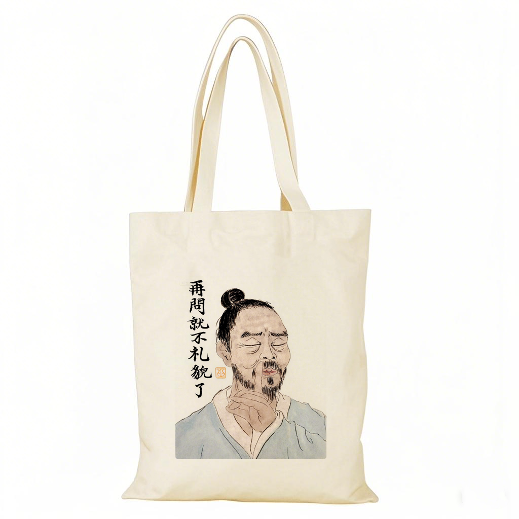 古人嘴替帆布包香港书展打工人搞笑帆布袋定制环保购物袋大容量