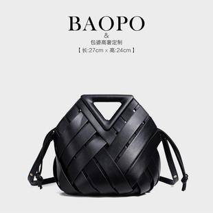 【BAOPO】时尚馨仪女包-168/黑色简约单肩包