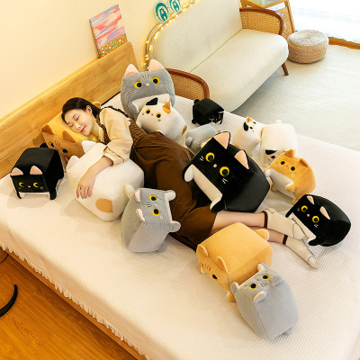 跨境raise a floppa方块猫公仔娃娃毛绒玩具小猫玩偶剪刀机兑换枕