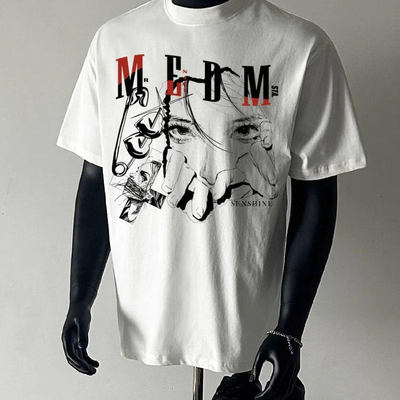 STA.MEDM潮牌重磅短袖体恤男女2025春季新款圆领情侣上衣潮