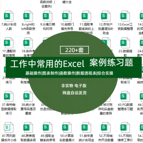 零基础入门Excel案例练习题库图表公式函数数据透视工作中常用表