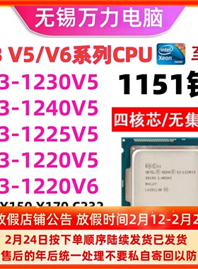 E3-1225V5 E3-1220V5 E3-1220V6 E3-1230V5 E3-1240V5 CPU 1151针