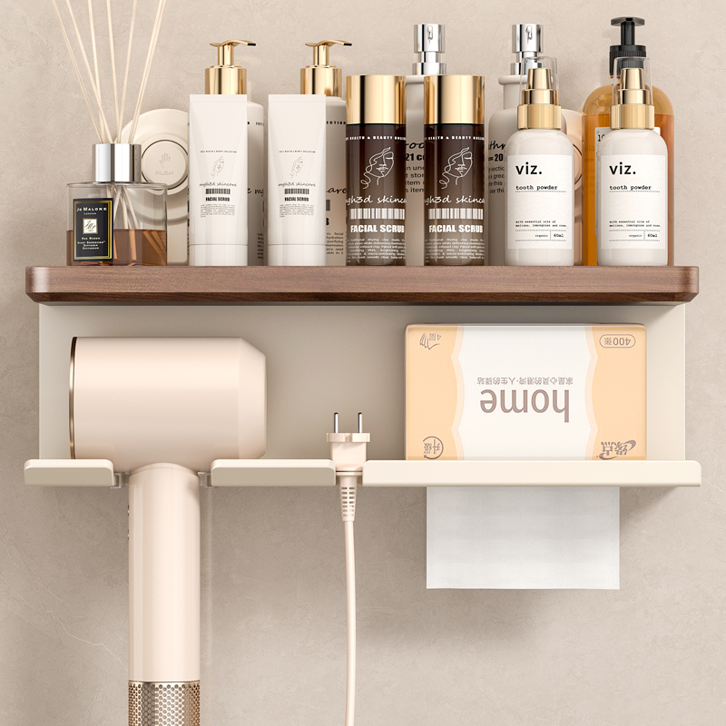 客丽胡桃木吹风机置物架