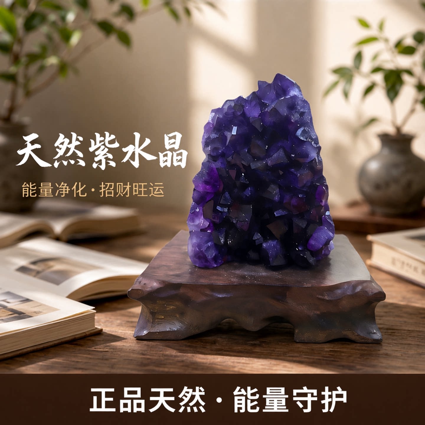 天然山形紫晶洞原石紫水晶摆件消磁水晶净化空气紫晶簇招财能量石