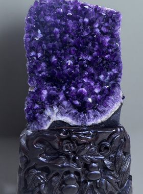 天然乌拉圭紫水晶洞帝王紫色大晶牙原石摆件开业镇宅招财净化能量