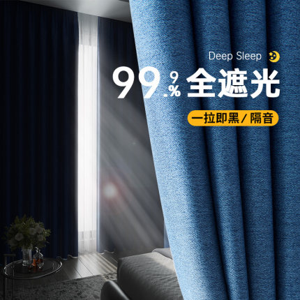 窗帘全遮光卧室强隔音2024年新款客厅遮阳布轻奢现代简约绍兴柯桥