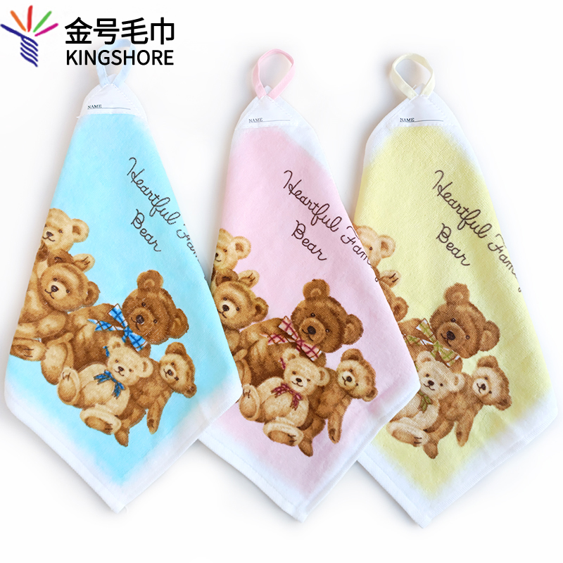 金号方巾纯棉3条吸水可写名字