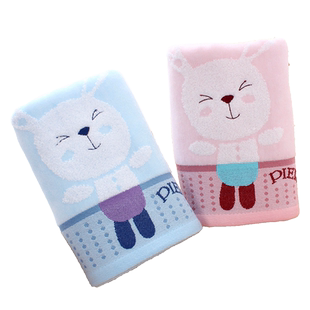 金号毛巾2条 纯棉洗脸家用情侣成人柔软吸水洗澡高端割绒提花工艺