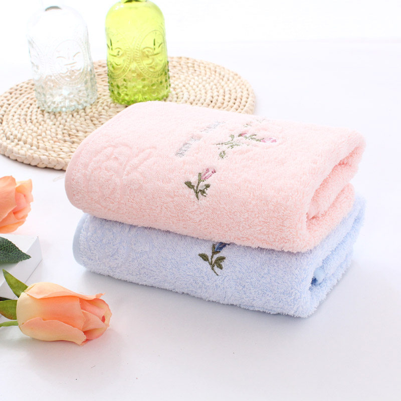 金号纯棉毛巾加厚 淡雅绣花情侣洗脸面巾 柔软毛圈日用毛巾