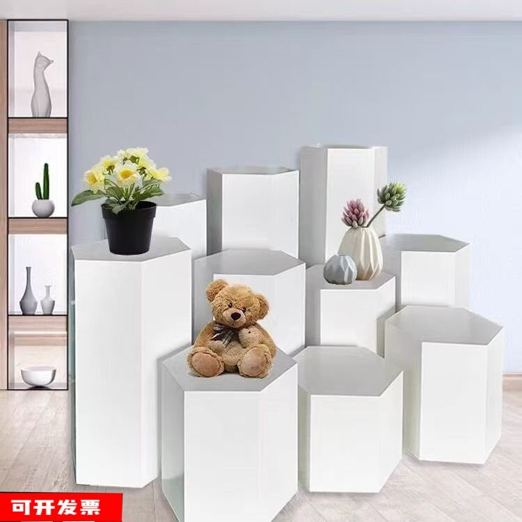 定制六边形木制烤漆展示柜展示台智能锁净水器展示台