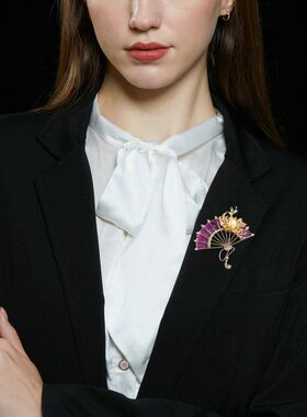 古风汉服优雅别针女扇子菊花胸花