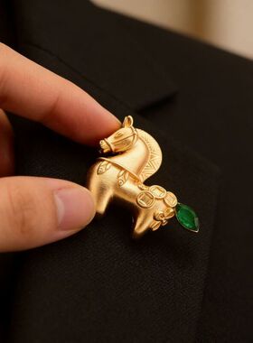 中式精致配饰胸花马别针财唐本命