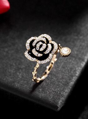 水钻滴油指环戒指复古新款花朵