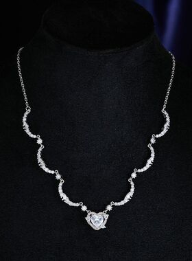 爱心气质链颈链甜美项链水波纹