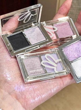 韩女冷感的统治区！黑兔降温双色眼影盘珠哑光爆闪黑蓝紫色低饱和