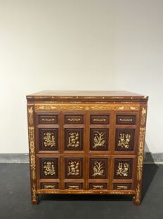 老家具老物件古玩古董收藏 老花梨木满嵌骨大柜子