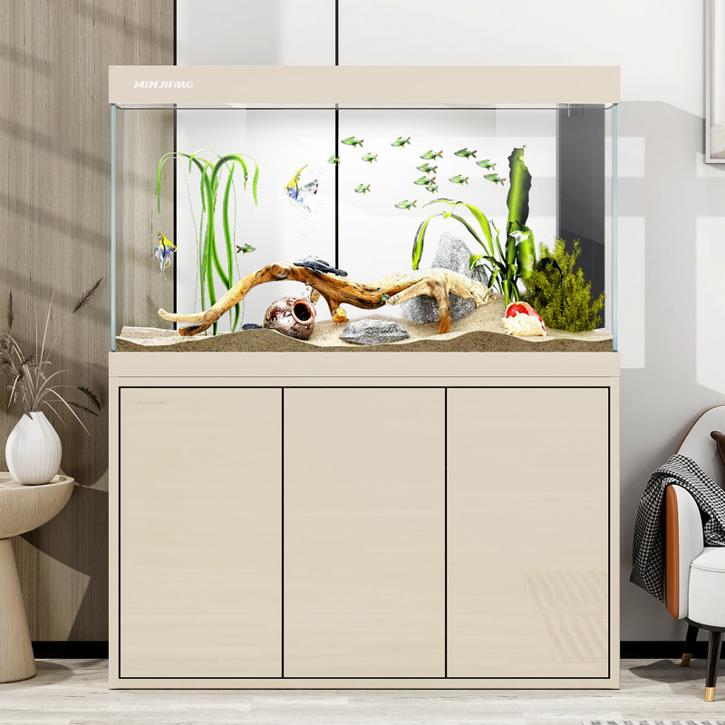 闽江极简系列超白鱼缸客厅家用大型底滤中小型轻奢生态水族箱新款,宠物/宠物食品及用品,底柜/落地缸,淘宝优惠券,粉丝福利购,淘宝优惠卷