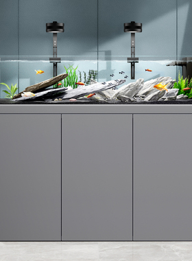 闽江原生态招财溪流缸造景鱼缸客厅新款超白玻璃免换水底滤水族箱