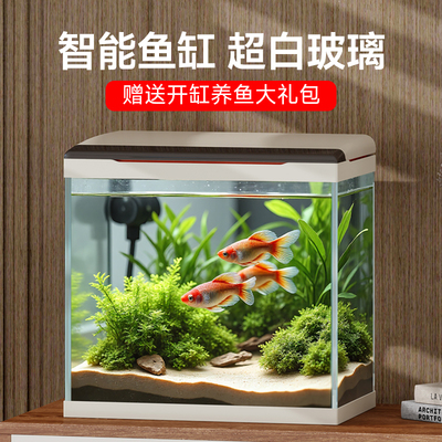 闽江免换水造景金鱼缸超白玻璃