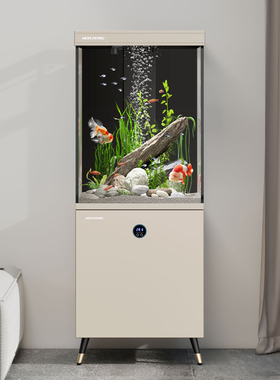 闽江新款方缸小型客厅办公室几边鱼缸自循环生态造景底滤水族箱