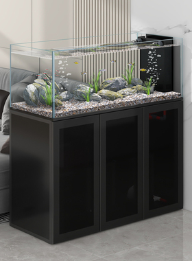 闽江溪流缸客厅家用大型原生造景南美缸简约现代背包底滤生态鱼缸