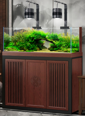 闽江草缸客厅家用免换水生态造景水草缸大型落地底过滤兰寿金鱼缸