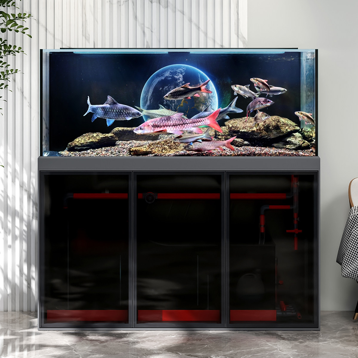 闽江底滤鱼缸客厅2026新款超白玻璃一体拉筋极窄龙鱼锦鲤吉罗鱼缸,宠物/宠物食品及用品,底柜/落地缸,淘宝优惠券,粉丝福利购,淘宝优惠卷