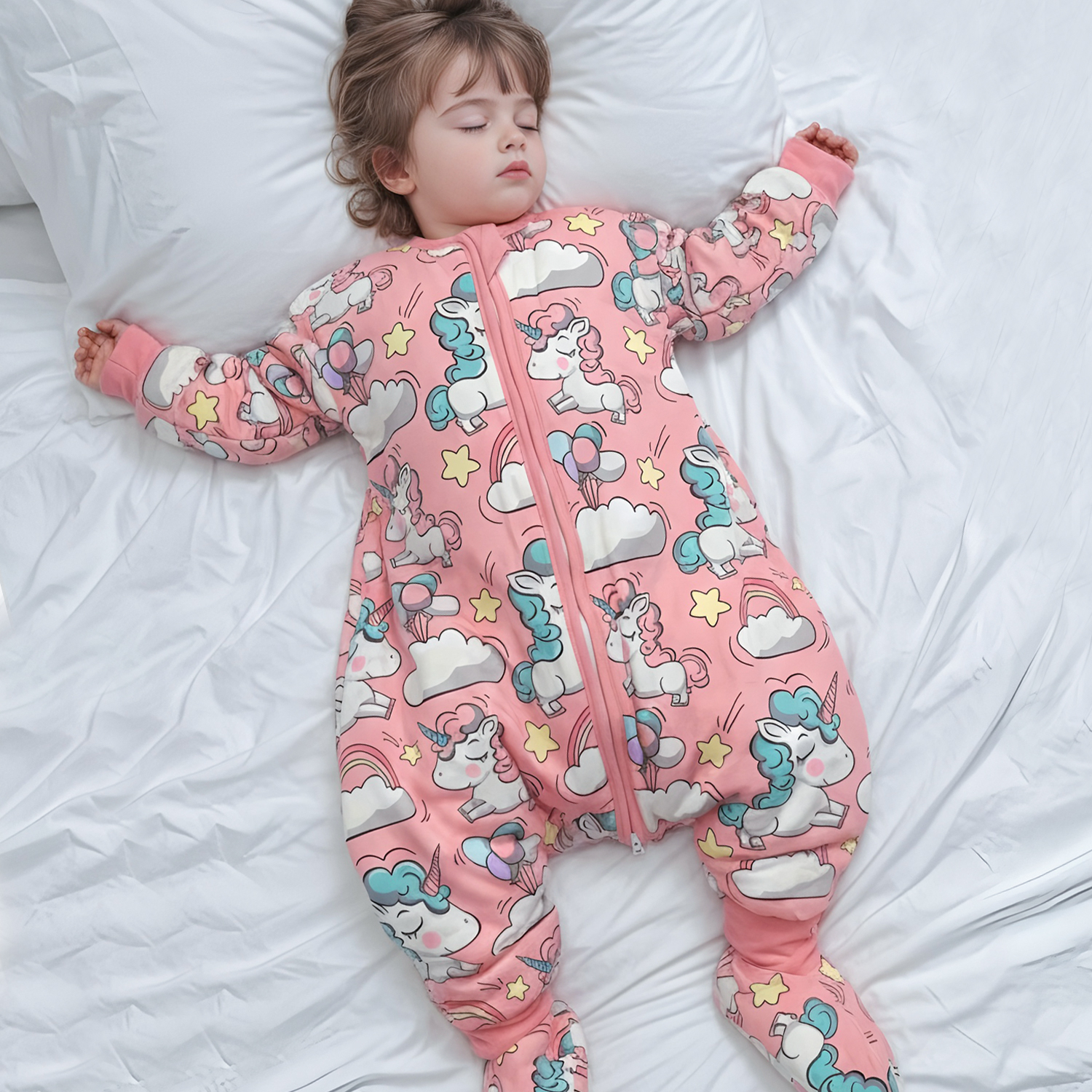 秋冬中大童夹棉儿童连体睡袋宝宝