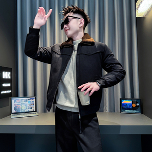 矮个子小码男装冬季潮流毛领棉衣男保暖加厚外套S号XS155修身棉服