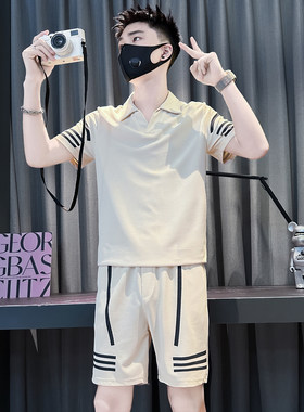 夏季矮个子小码男短袖短裤套装