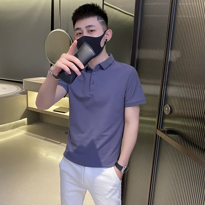 155XS小码纯色POLO衫男夏季纯色翻领短袖t恤矮个子半袖打底衫体恤