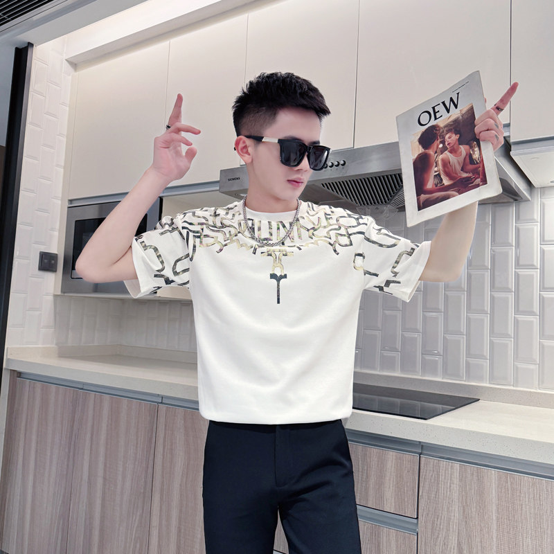 矮小个子潮牌短袖体恤男夏季潮流半截袖S号XS码修身T恤小码打底衫