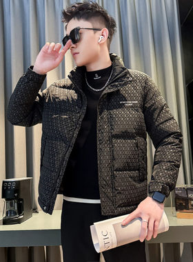 XS155矮个子冬季立领小码羽绒服男短款S号修身保暖外套白鸭绒上衣