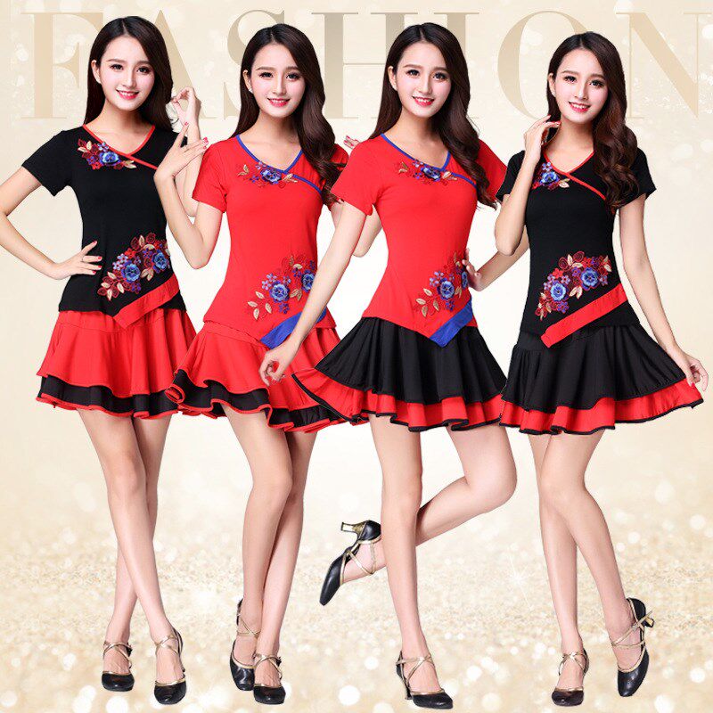 2019广场舞服装新款套装夏季短袖短裙子跳舞蹈上衣服中老年女成人|msdalam kategori Butik wanita / wanita, pakaian/pakaian kebangsaan/peringkat pakaian, pakaian kebangsaan/pakaian - dari Buy2taobao.com untuk memberikan perkhidmatan ejen Taobao profesional membeli