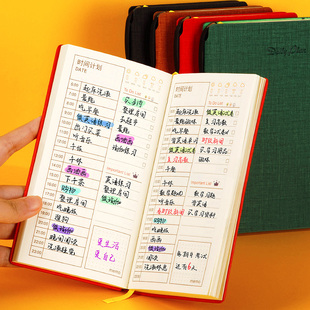 2025年每日计划本随身日程本大学生周月年规划学习打卡清单考研专用日历本时间管理记事本少女笔记本子