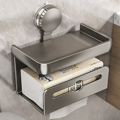 吸盘卫生间厕纸盒厕所纸巾盒壁挂式免打孔卫生纸置物架抽纸收纳盒