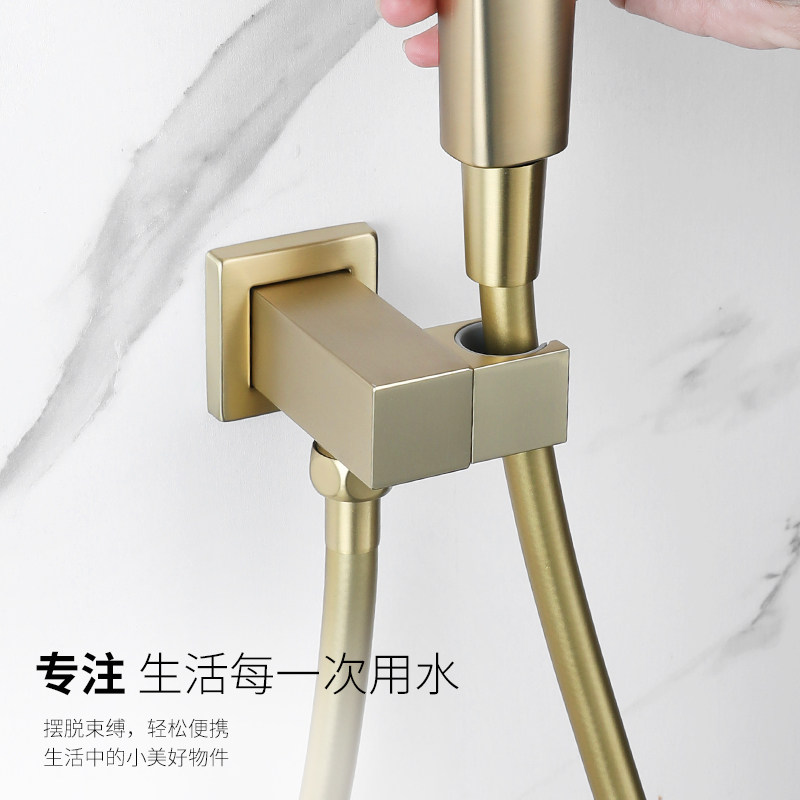 全铜加厚花洒喷枪支架打孔固定座浴室喷头暗装淋浴花洒底座配件