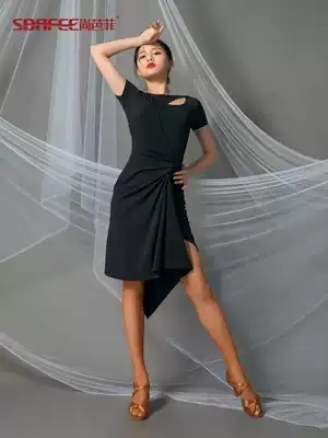 Shang Bafei Latin Dance Practice Women Adult Short Sleeve Dress New Professional Dance Dress Xia L9657
