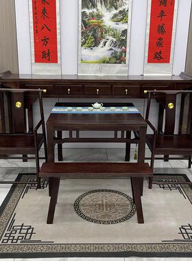 新中式实木中堂六件套农村堂屋供桌 台条案翘头家用神台