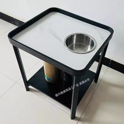棋牌室茶几岩板麻将桌边几专用高档新款牌室茶水架麻将机旁置物架